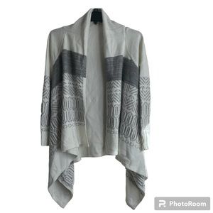 White & gray Merona draped cardigan